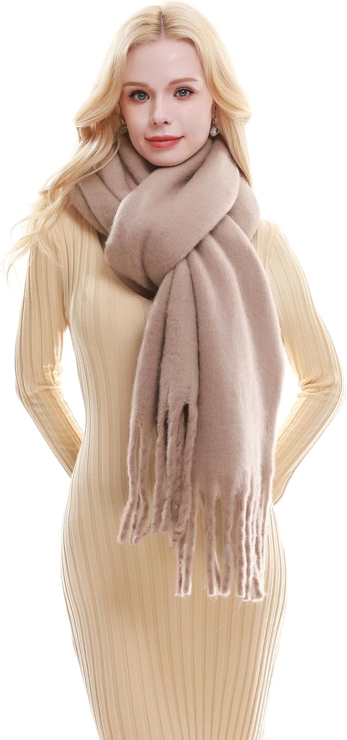 RIIQIICHY Chunky Scarf for Women Winter Warm Thick Scarves Oversized Blanket Scarf