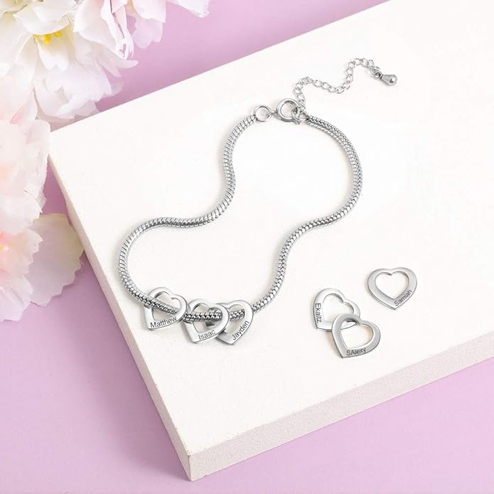 Personalized Anklets for Women Adjustable Silver Gold Anklets with Heart Name Initial Ankle Bracelets for Women Jewelry Gifts for Mom Her