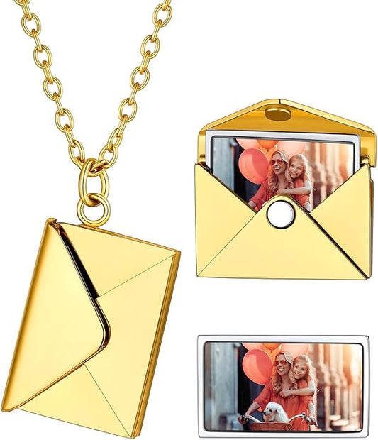Supcare Locket Necklace That Holds Pictures-Engraved Photo Pendant Custom Jewellery Gifts for Men Women (with Jewellery Gift Box)
