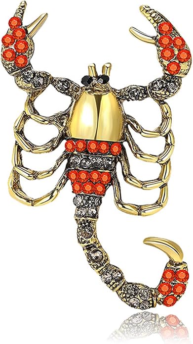 Dreuyet Rhinestone Scorpion Brooch Pin for Women Men Vintage Crystal Scorpion Brooches Punk Style Insect Animal Laple Pin Clothing Suits Accessories Christmas Birthday Jewelry