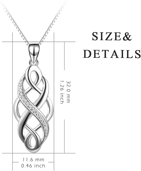 YFN Irish Celtic Knot Created Opal Pendant Necklace Sterling Silver Black Necklaces for Women Men 18"