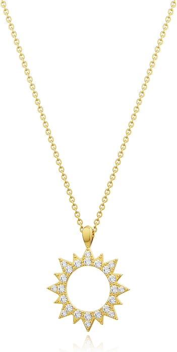 CHESKY Layered Necklaces for Women Trendy, Dainty 14k Gold Plated Pendant Necklace Layering Necklace for Women Non Tarnish Hypoallergenic Sun Gold Necklace Stack Gold Jewelry for Women Gifts