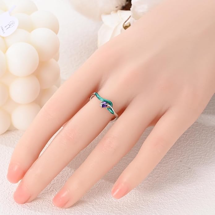 NARMO 925 Sterling Silver Rings for Women Evil Eyes Rings Entwined Line Cubic Zirconia Rings Simple Stackable Finger Rings Engagement Ring Personality Rings Size 6-9