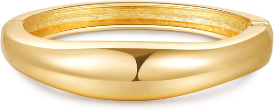 Bangle Bracelets for Women | 14K Gold Plated Trendy Wide Bracelets | Hinged Arm Cuff Bangles Chunky Bracelet for Women