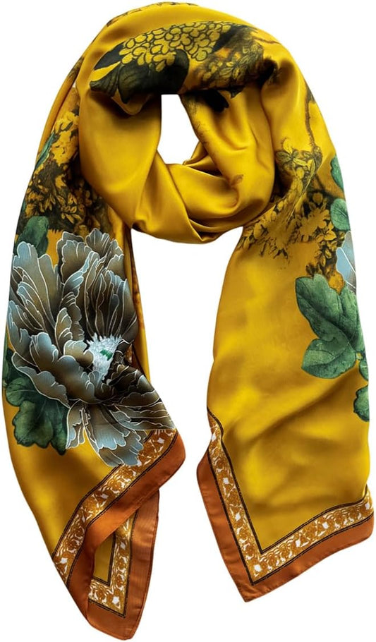 Long Silk Like Scarf Lightweight Satin Scarves Large Sunscreen Shawl Wrap for Women