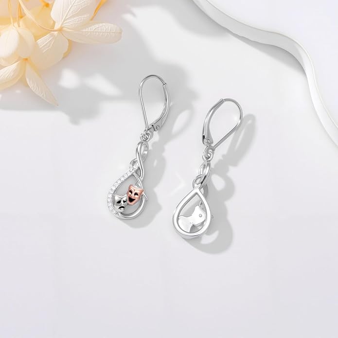 JUSTKIDSTOY Witches Knot Earrings for Women 925 Sterling Silver Nudo De Bruja Dangle Leverback Earrings Celtic Jewelry Halloween Birthday Gift