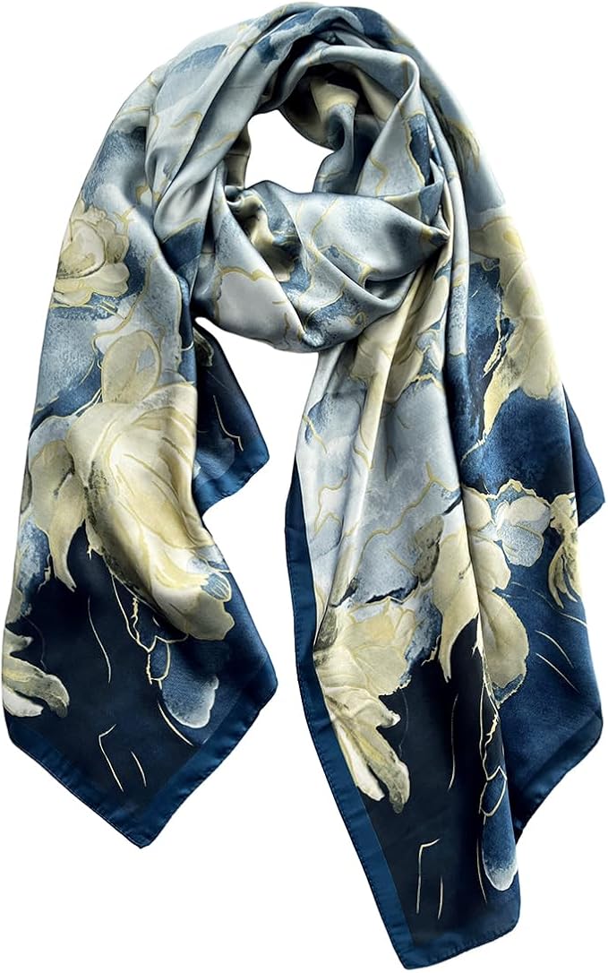 Long Silk Like Scarf Lightweight Satin Scarves Large Sunscreen Shawl Wrap for Women