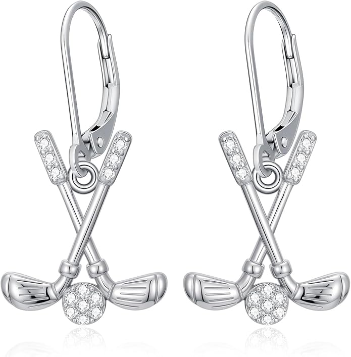 JUSTKIDSTOY 925 Sterling Silver Ball Earrings Sports Leverback Dangle Drop Earrings Jewelry Gifts for Women Girls