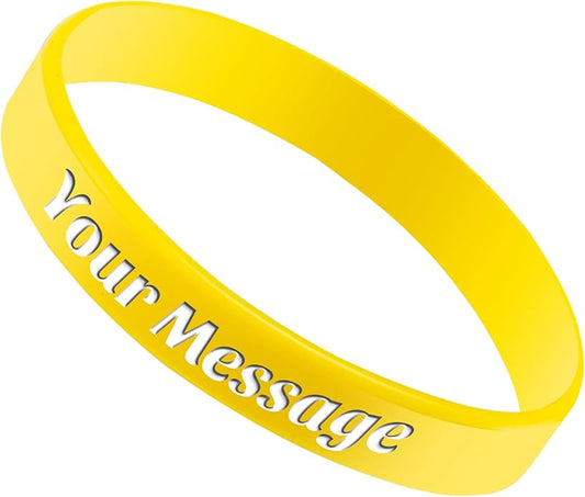 50Pcs Custom Silicone Wristbands Personalized Debossed Rubber Bracelets for Motivation, Party favors, Events, Birthdays, Awareness