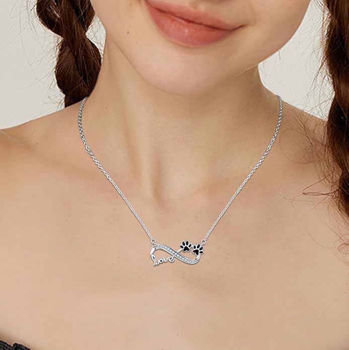 Dog Cat Necklace Pendant 925 Sterling Silver Pet Jewelry Gifts for Women