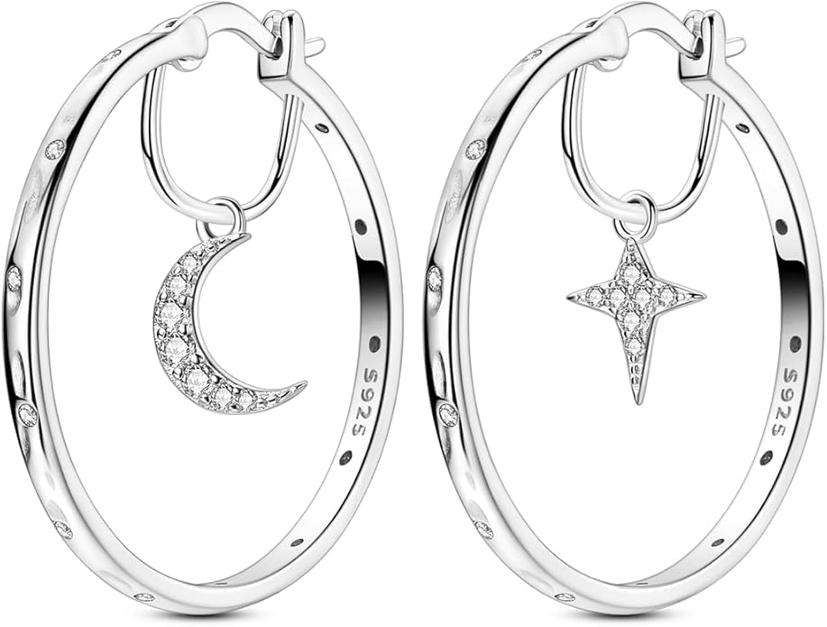 NARMO 925 Sterling Silver Hoop Earrings for Women Hypoallergenic Lightweight Simple Huggie Hoop Earrings Twisted Hoop Earrings Colorful Cubic Zirconia Hoop Earrings Rainbow Hoop Earrings