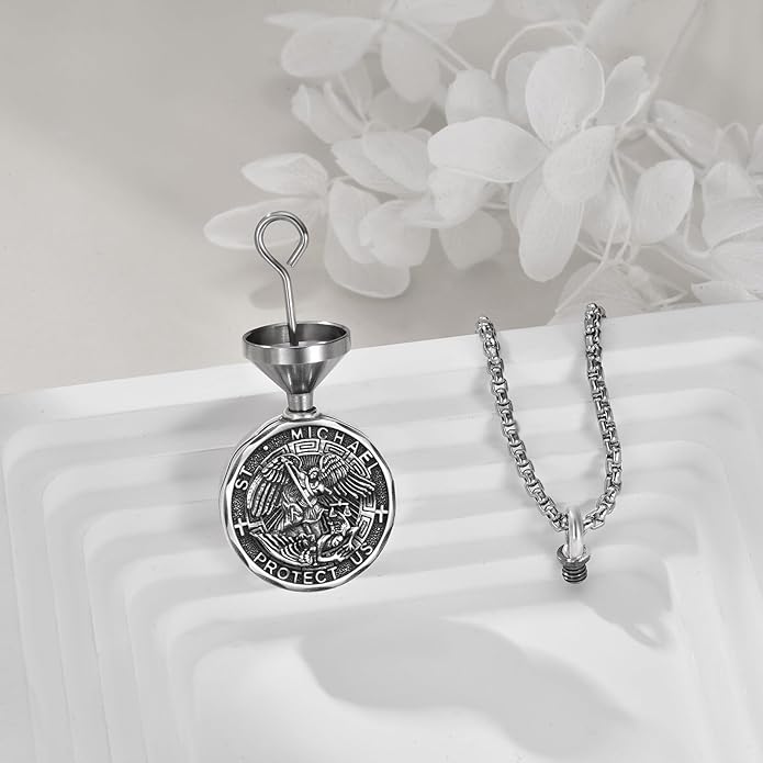 YFN Patron Saint Necklace Sterling Silver Amulet Medal Pendant Religious Protector Jewelry Gifts for Women Men