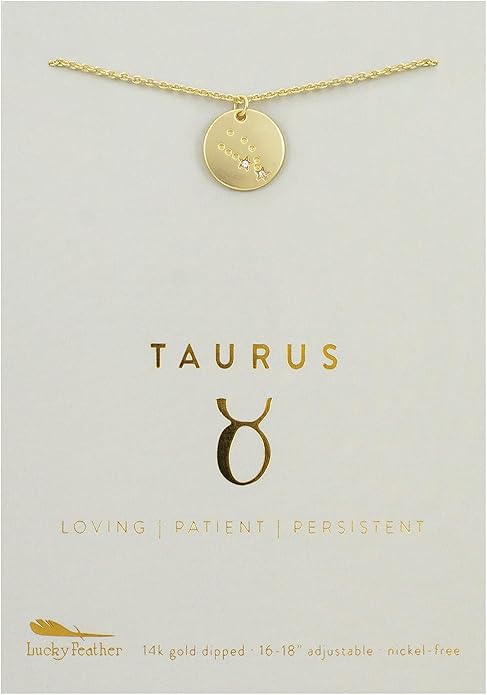 Lucky Feather Zodiac necklaces for women | Scorpio 14K Gold-Plated Astrology Pendant for Girls | Horoscope Sign Zodiac gift | Great Christmas Stocking Stuffer | Trendy Birthday Jewelry Gift | 16” - 18”
