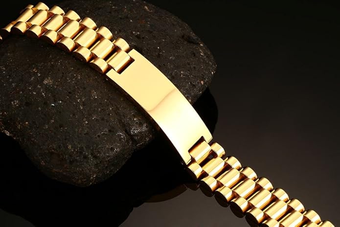 VNOX Masculine Watch Band Stainless Steel Link Bracelet Personalized Jewelry Gift for Men DAD Father Husband Boyfriend
