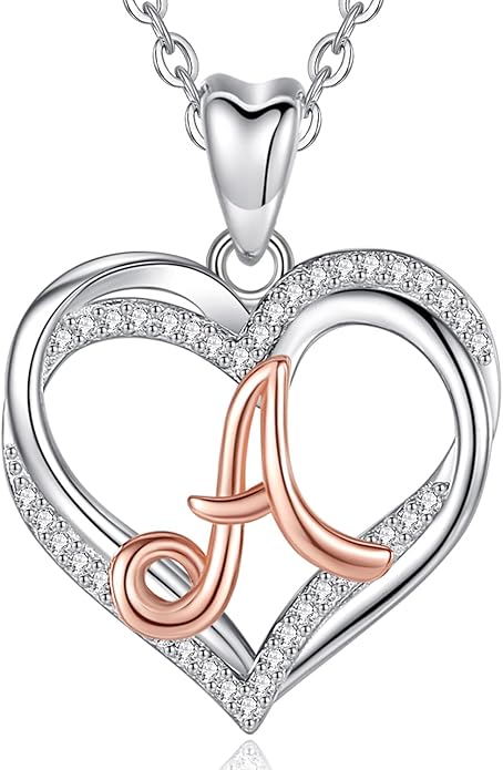 INFUSEU Unique Initial Necklaces for Women Girls Small Heart Letter Jewelry, Meaningful Personalized Gifts