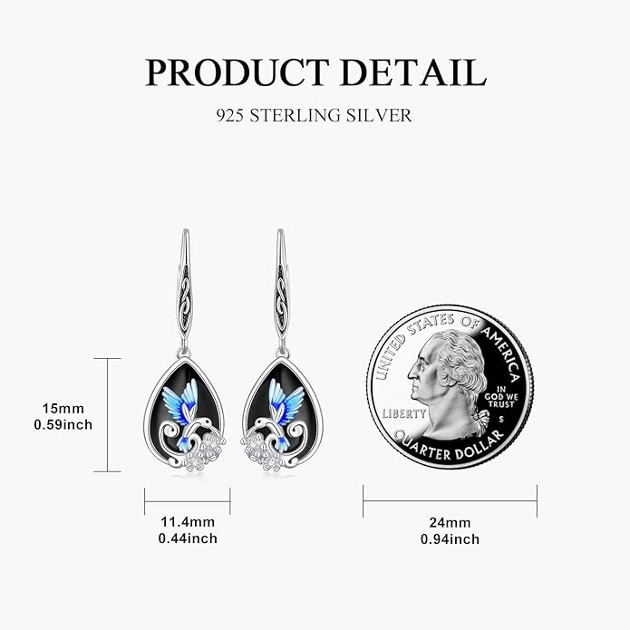 MONGAS Dragonfly/Sunflower/Hummingbird/Sand Dollar/Crab/Champagne/Arrow/Cherry/Ankh/Sloth Earrings for Women Sterling Silver Dragonfly/Sunflower/Hummingbird/Sand Dollar Jewelry for Women