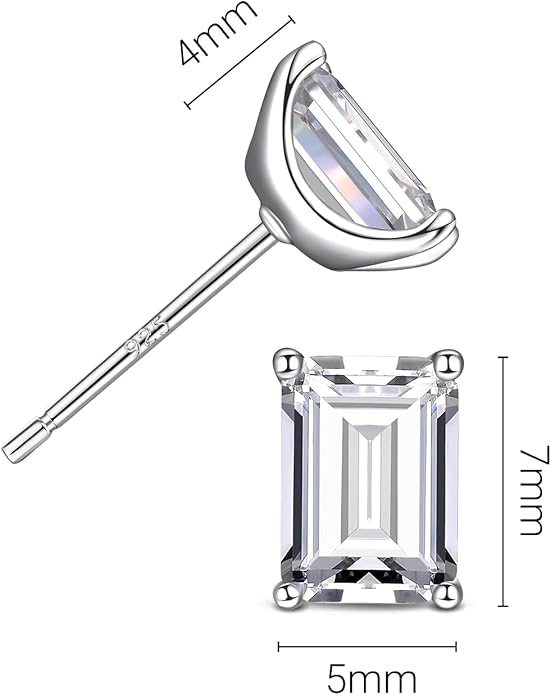 925 Sterling Silver Cubic Zirconia Necklace and Earrings Set for Women, Heart, Cushion, Round, Emerald Cut CZ, Solitaire Bezel Jewelry Set, CZ Bridal Jewelry Set, Bridesmaid Gift
