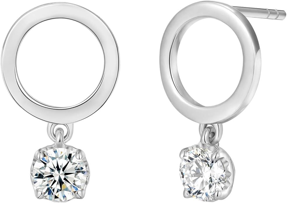 18K Yellow/White Gold Plated Silver Earring With 0.60 TCW Lab Grown Diamonds/Emerald/Blue Sapphire/Moissanite, Earrings For Women, Gift For Her Jewelry For Women Comes With Gift Box