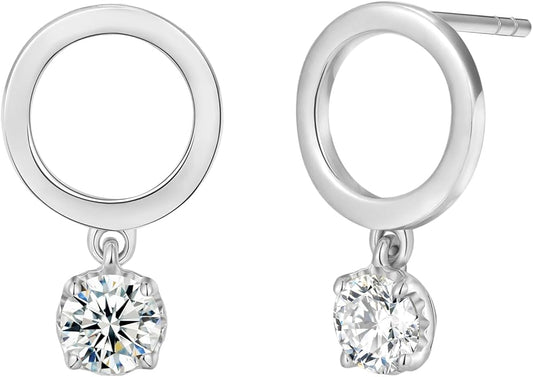 18K Yellow/White Gold Plated Silver Earring With 0.60 TCW Lab Grown Diamonds/Emerald/Blue Sapphire/Moissanite, Earrings For Women, Gift For Her Jewelry For Women Comes With Gift Box