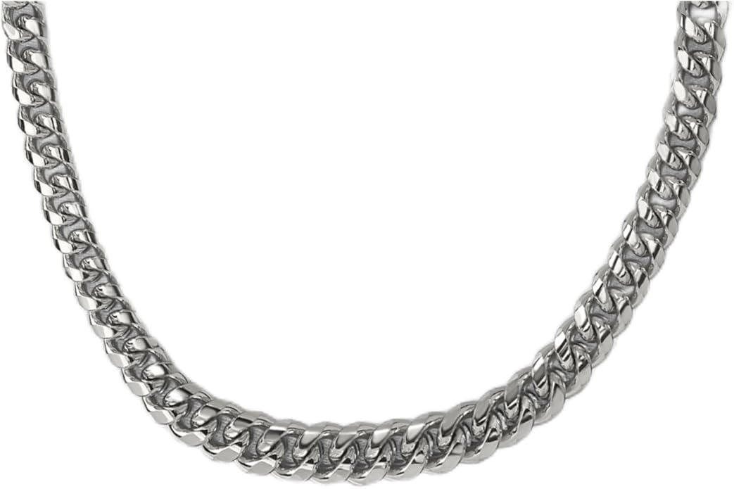 Mapileng Cuban Link Chain Necklace For Husband, Love You This Much To My Husband Classic Steel Jewelry Gift Birthday Christmas Anniversary Jewelry Gifts for Dad Brother Boyfriend Son