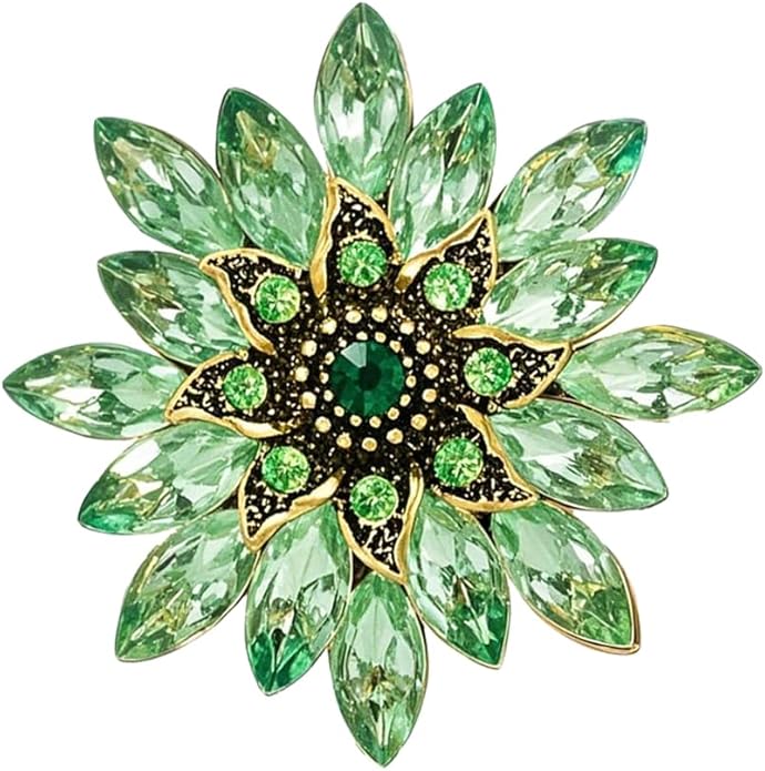 Large Crystal Flower Brooch Pin for Women Red purple pink green Rhinestone Flower Lapel Pin Wedding Party Birthday Dance Banquet Dress Suit Ceremony Clothes Hat Bag Accessories Jewelry
