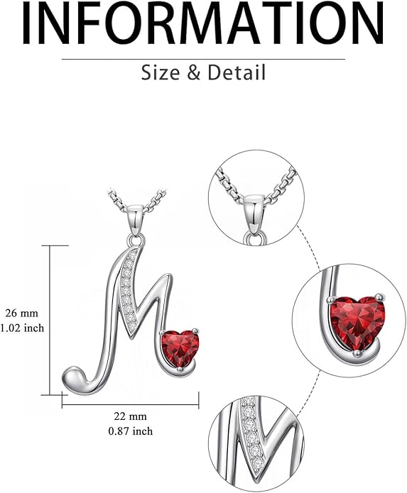 Christmas Gifts for Women Alphabet A to Z Initial Birthstone Pendant Necklaces for Women - 18k White Gold Plated Personalized Name Jewelry Valentine Mothers Day Birthday Gifts for Women Her Girlfriend