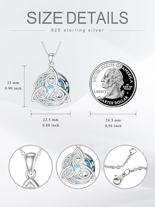 Seiyang 925 Sterling Silver Mustard Seed/Cross/Star of David/Triquetra Trinity Knot/Celtic/Claddagh Necklace Christian/Irish Jewelry Gifts for Women Mom Her