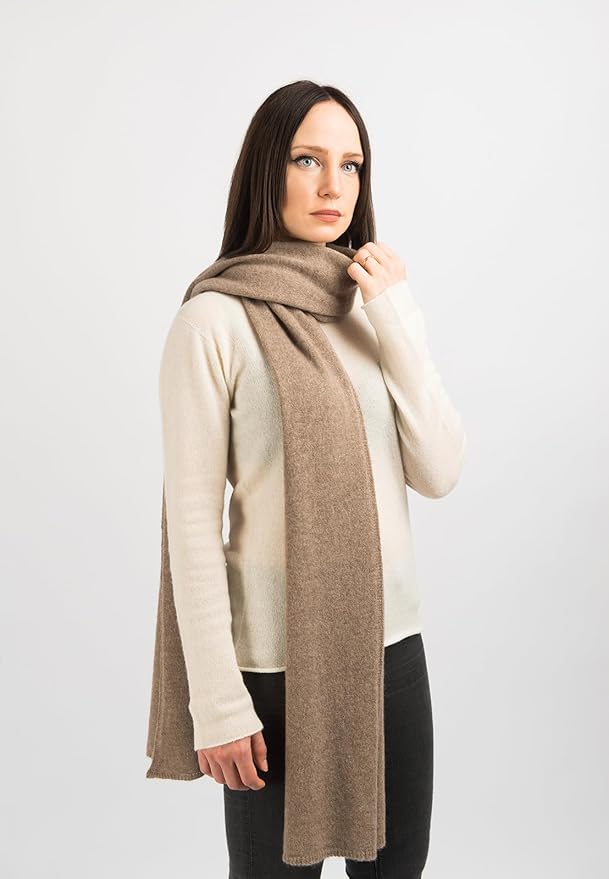 Dalle Piane Cashmere - 100% Cashmere Scarf - Made in Italy - Winter Neck Warmer (14" x 77") - Christmas Gift