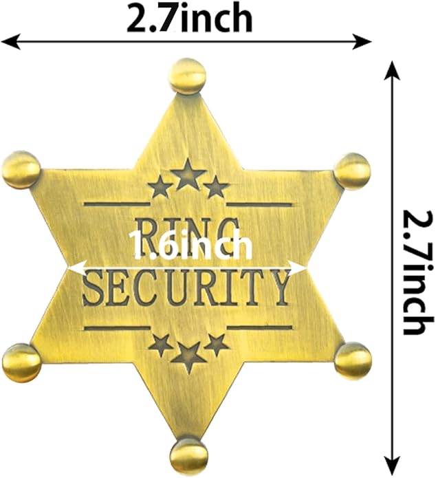 ERDOGLY Metal Ring Security Badge, Ring Bearer Gifts Metal Brooch, Ring Security Wedding Accessories Keepsake for Party, Rehearsal, Boys, Youngs, Security Badges for Wedding Souvenirs