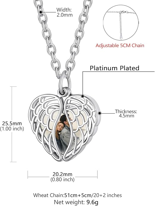 Supcare Locket Necklace That Holds Pictures-Engraved Photo Pendant Custom Jewellery Gifts for Men Women (with Jewellery Gift Box)