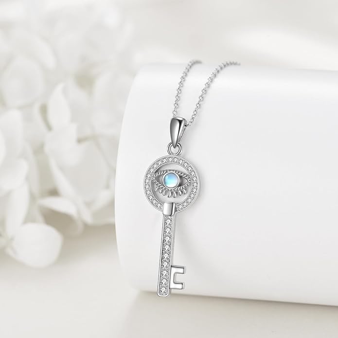 VONALA Silver Evil Eye Necklace for Women Hamsa Fatima Necklace Hamsa Hand Jewelry Gifts for Men