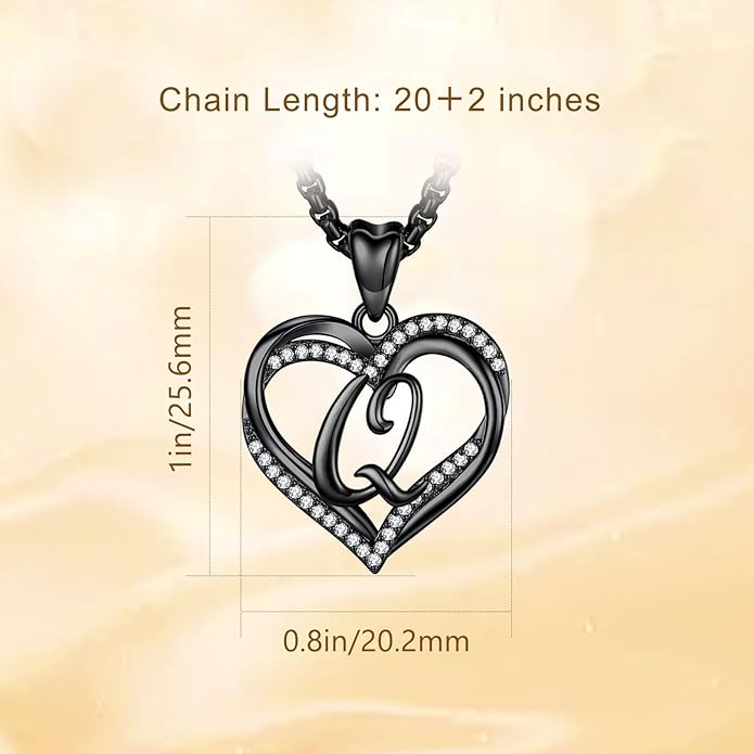 INFUSEU Unique Initial Necklaces for Women Girls Small Heart Letter Jewelry, Meaningful Personalized Gifts