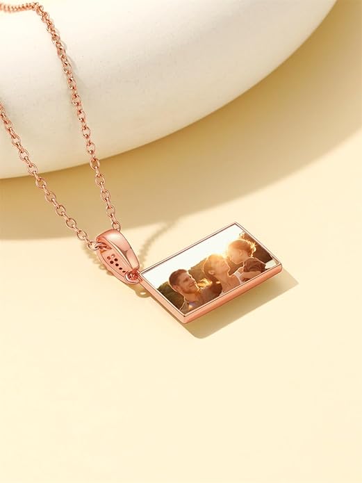 Supcare Locket Necklace That Holds Pictures-Engraved Photo Pendant Custom Jewellery Gifts for Men Women (with Jewellery Gift Box)