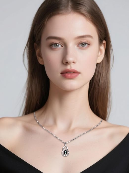 KANNSOAR Tahitian Black Pearl AAAA 18K Gold Plated Sterling Silver Trendy Pendant Necklace for Women Wife Mom Girlfriend Valentine Her Jewelry Gift for Anniversary Birthday Christmas