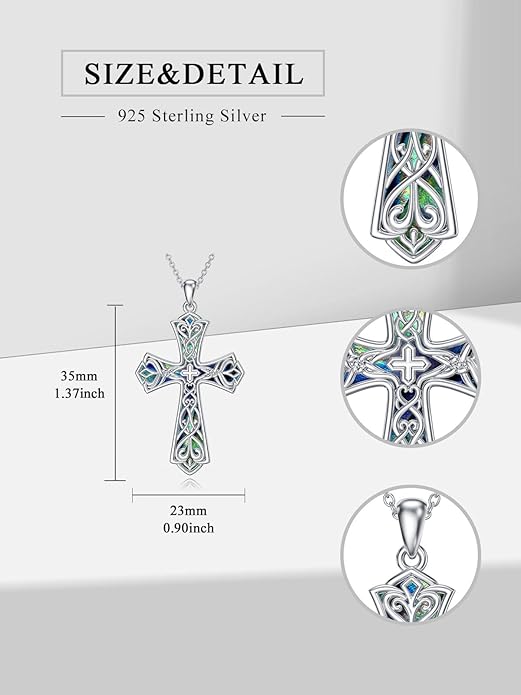 Seiyang 925 Sterling Silver Mustard Seed/Cross/Star of David/Triquetra Trinity Knot/Celtic/Claddagh Necklace Christian/Irish Jewelry Gifts for Women Mom Her