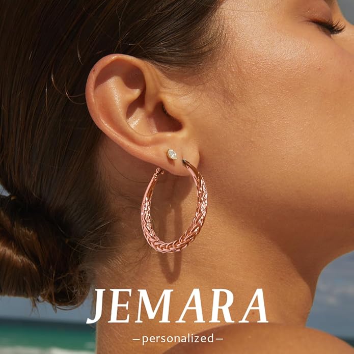 Silver Hoop Earrings for Women Trendy Hypoallergenic 925 Sterling Silver Post Hoop Earrings Lightweight Thick Twisted Large Silver Hoop Earrings 30/40/50MM