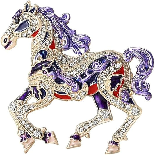 2026 New Year Of Horse Pin Brooch, Good Luck Chinese Zodiacs Horse Pins For Fashion Accessories Animal Lucky Charm Statue Feng Shui Gifts Jewelry For Women Men