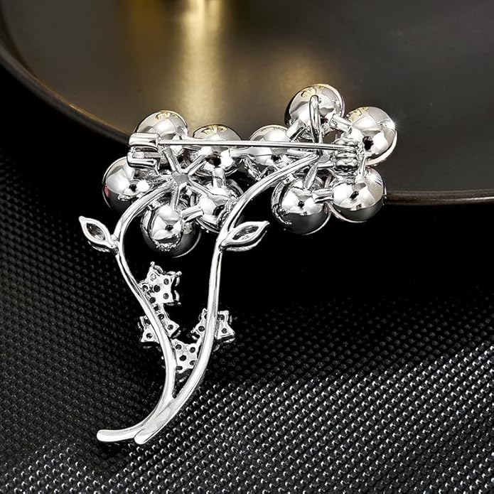 UNVAK Rhinestone Flower Brooch - Crystal Flower Pin for Women - Valentine's Day & Mother's Day Gift