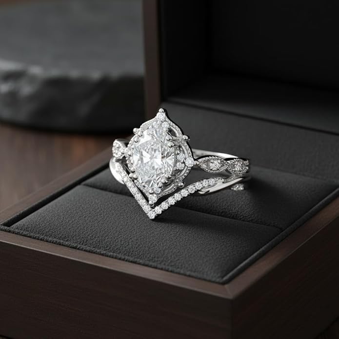 Oval Cut Vintage Gemstone Engagement Rings set for Women S925 Sterling Silver/10K/14K/18K Gold Birthstone Promise Anniversary Bridal Set Ring for her
