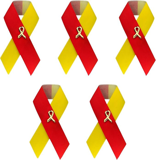 1/2/5/10/25/50/100pcs Satin Awareness Ribbon Pins (Pick your color), for Cancer & Disease Awareness, Bulk Quantities for Fundraising, Events, Gift Giving
