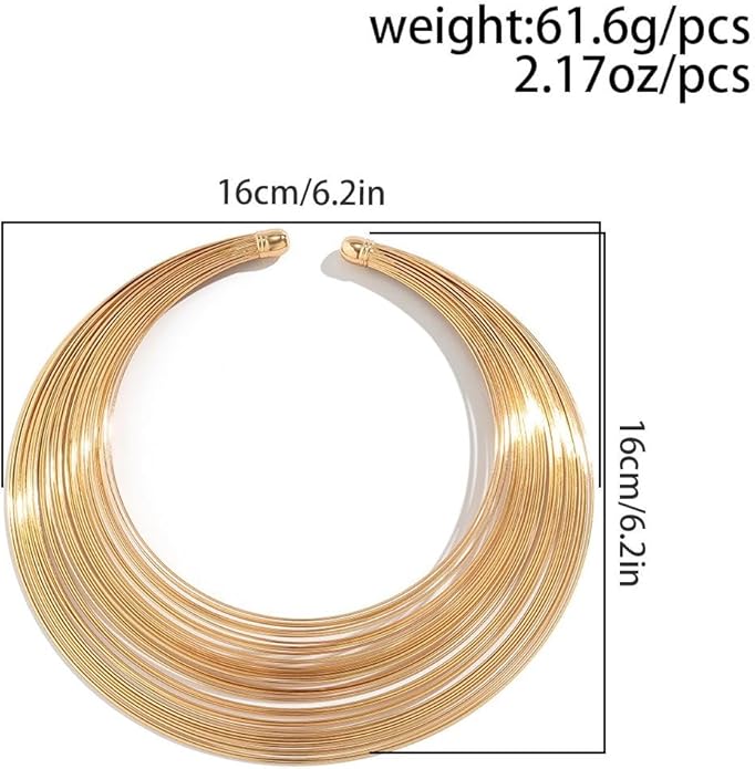 Gold Collar Necklace for Women Trendy African Jewelry Minimalist Statement Choker Metal Jewelry Gifts for Parties, Evenings, and Everyday Wear