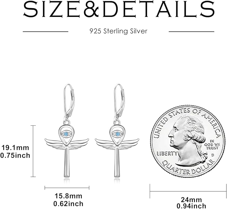 MONGAS Dragonfly/Sunflower/Hummingbird/Sand Dollar/Crab/Champagne/Arrow/Cherry/Ankh/Sloth Earrings for Women Sterling Silver Dragonfly/Sunflower/Hummingbird/Sand Dollar Jewelry for Women