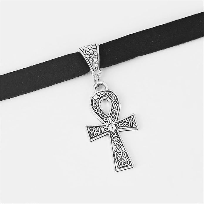 Choker Necklaces for Women Black Leather Collar Necklace Neckband for Halloween Back to School Graduation Cosplay