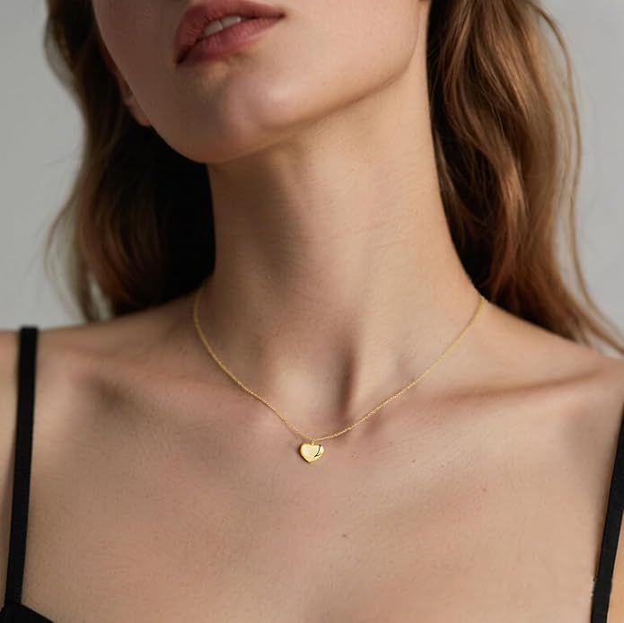 SLUYNZ 925 Sterling Silver Love Heart Choker Necklace for Women Teens Simple Love Heart Pendant Necklace Chain for Mother's Day