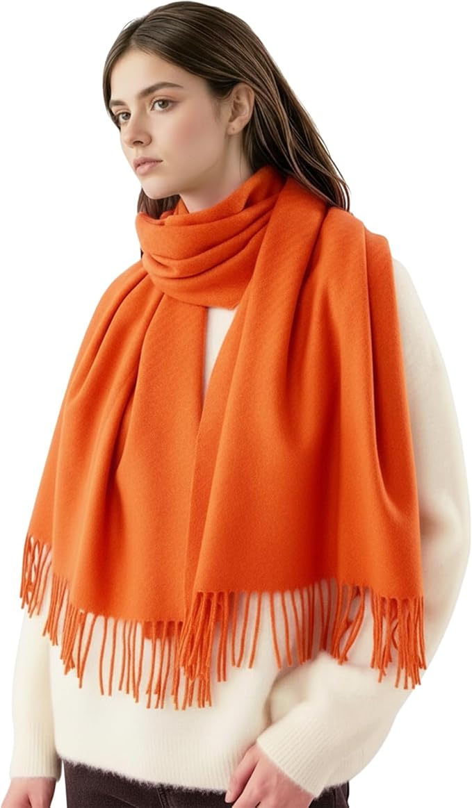 FLEESOFT Winter Wool Scarf Shawl -Thick Oversized Pashmina Shawl Wrap,Soft Warm Winter Scarves,Travel Blanket Scarf for Women