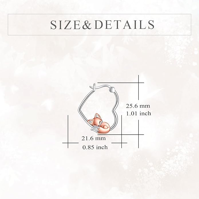 YFN Animal Earrings Sterling Silver Animal Heart Hoop Dangle Earrings Cute Jewelry Gifts for Women