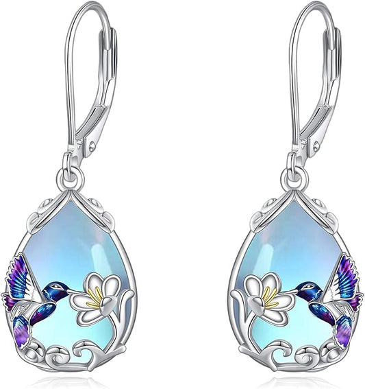YFN Hummingbird Earrings Bird Dangle 925 Sterling Silver Jewelry Gifts for Women