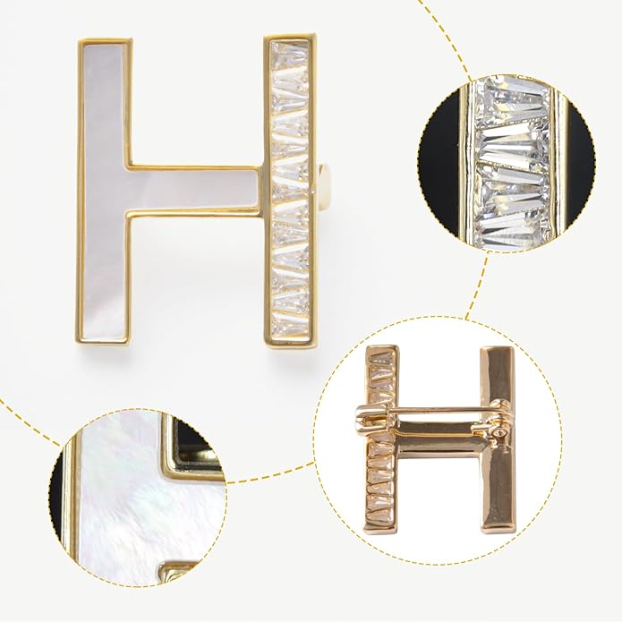 Jerler Sliver Crystal Brooch Pin Rhinestone Lapel Pin Jewelry for Women, Banquet Scarf Pearl Pins for Wedding Bridal Party