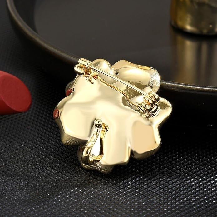 Flower Brooch Pin - Rhinestone Flower Pin 18k Gold Plated - Thanksgiving Day, Birthday, Wedding Gifts for Mom, Wife