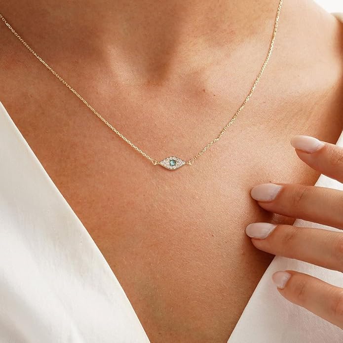 Gold Necklace for Women-14k Gold Plated Infinity Necklace Star Of David Necklace Evil Eye Cross Pendants Heart Dainty Gold Necklace For Women